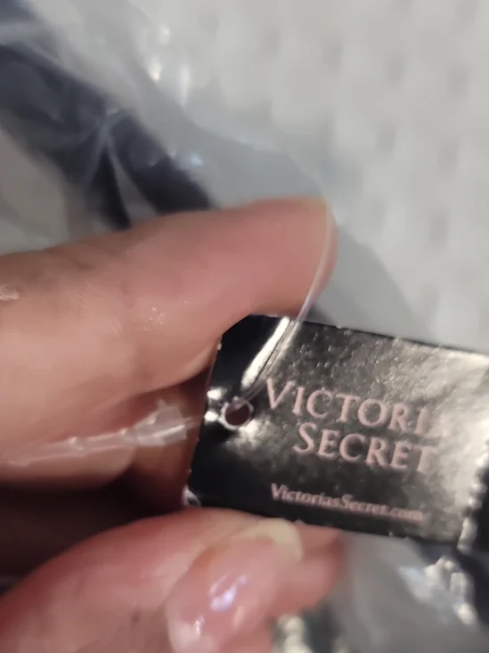 Victoria's Secret Black Sequin Logo Stripe Tote - Picture 2 of 7